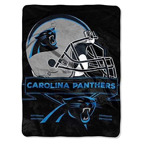 The Northwest Company Throw Carolina NFL Royal Plush Raschel (Prestige Series), 60" x 80", Panther Blue