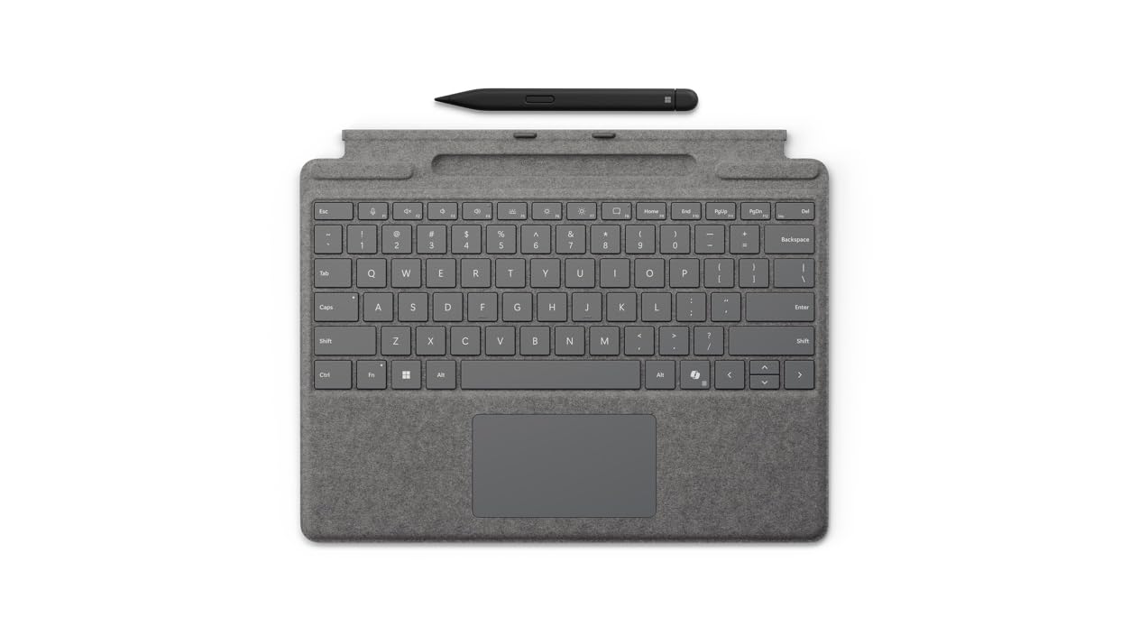 Microsoft Surface Pro Type Cover with Slim Pen for Surface Pro 10/11th Gen Platinum