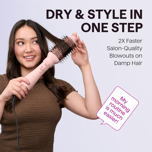 Image of Wavytalk Hair Dryer Brush Set, Air Sculpt 4-in-1 Hot Air Brush Set, Multi Hair Styler for Salon Blowouts, Smooth Curls, Volumizing and Straightening, Sleek and Less Frizz, Pink