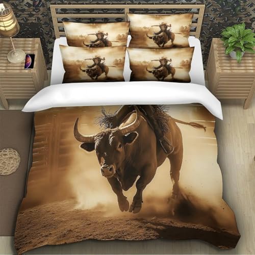 Housse de Couette Rodéo Western 3D Imprimé Microfile 220x240cm - 5