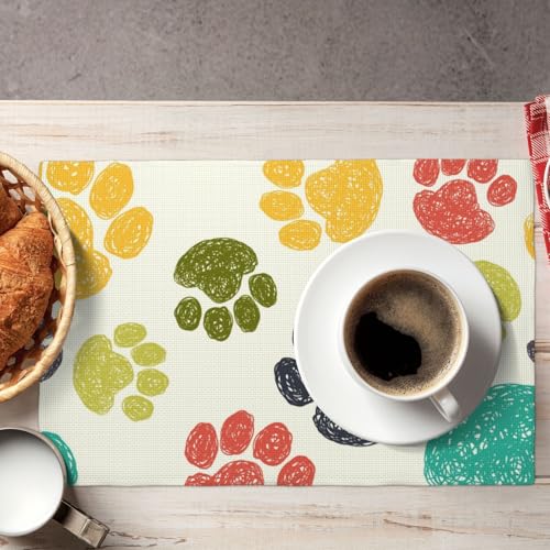 Sets de table en lin patte de chien napperons haut de gamme - 8