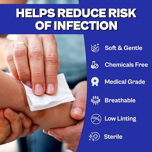Image of LIFEMED Non-Sterile Gauze Swabs 10 x 10 cm, 12 Ply Cotton Medical Gauze Pads for Wound Dressing & First Aid (Pack of 100)