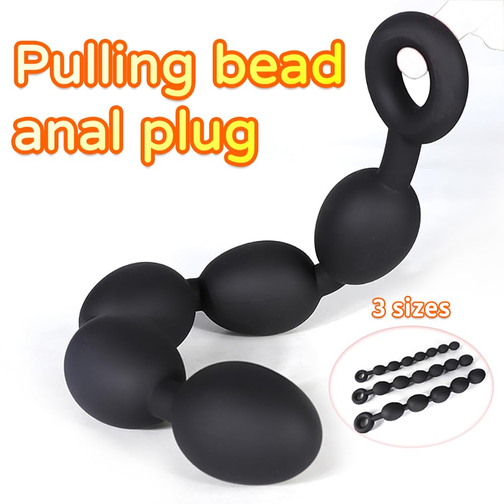 Eiförmiger Analkugeln Silikon Anal Plug Sex Toys Analplug Analspreizer Anal Beads Analkette Super Weich und Langlebig Butts Plug Dilator Adult Anal Trainer Sexspielzeug für Männer Frauen (L)