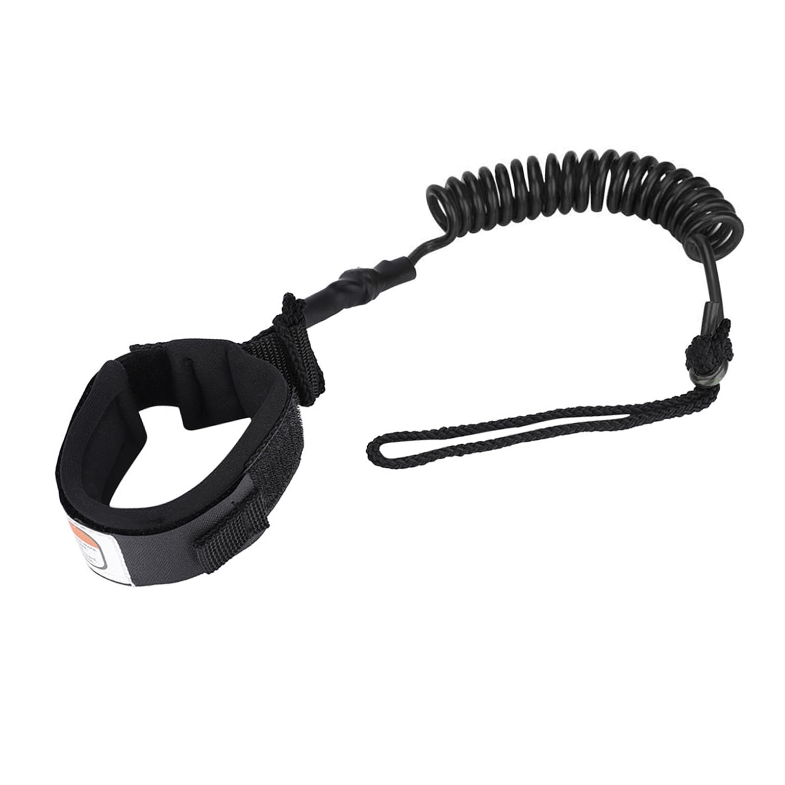 Greensen 5ft Stand up Paddleboard Coiled Leash, Super Strong 5mm PU Cord Adjustable Ankle Cuff for Bodyboard Surfboard Lightweight and Flexible (Black)