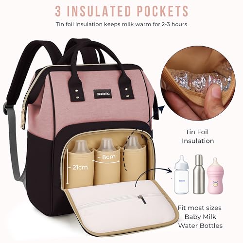 Image of MAMMA Diaper Bag for Mothers for Travel, Baby Bag for Mother Travel, Hospital Bag for Delivery Women, Baby Diaper Bag for Mom, 12 Pockets Diaper Bags for Mothers with 9 Months Warranty
