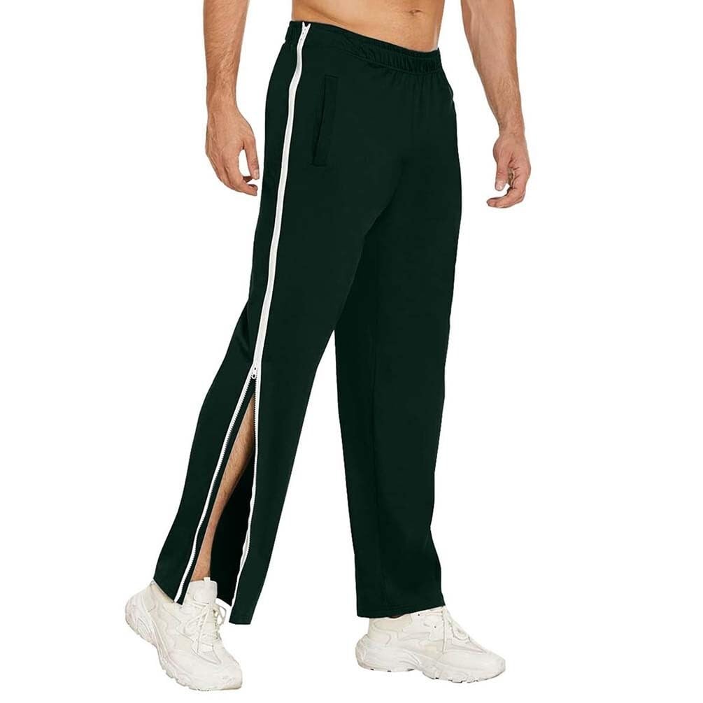 Tracksuit Bottoms Men Athletic Casual Jogger Spodnie dresowe Outdoor Proste Legs Spodnie i spodnie treningowe z pełną długością Zip Jogging Trousers Lightweight Workout Yoga Trousers (zielony, M)