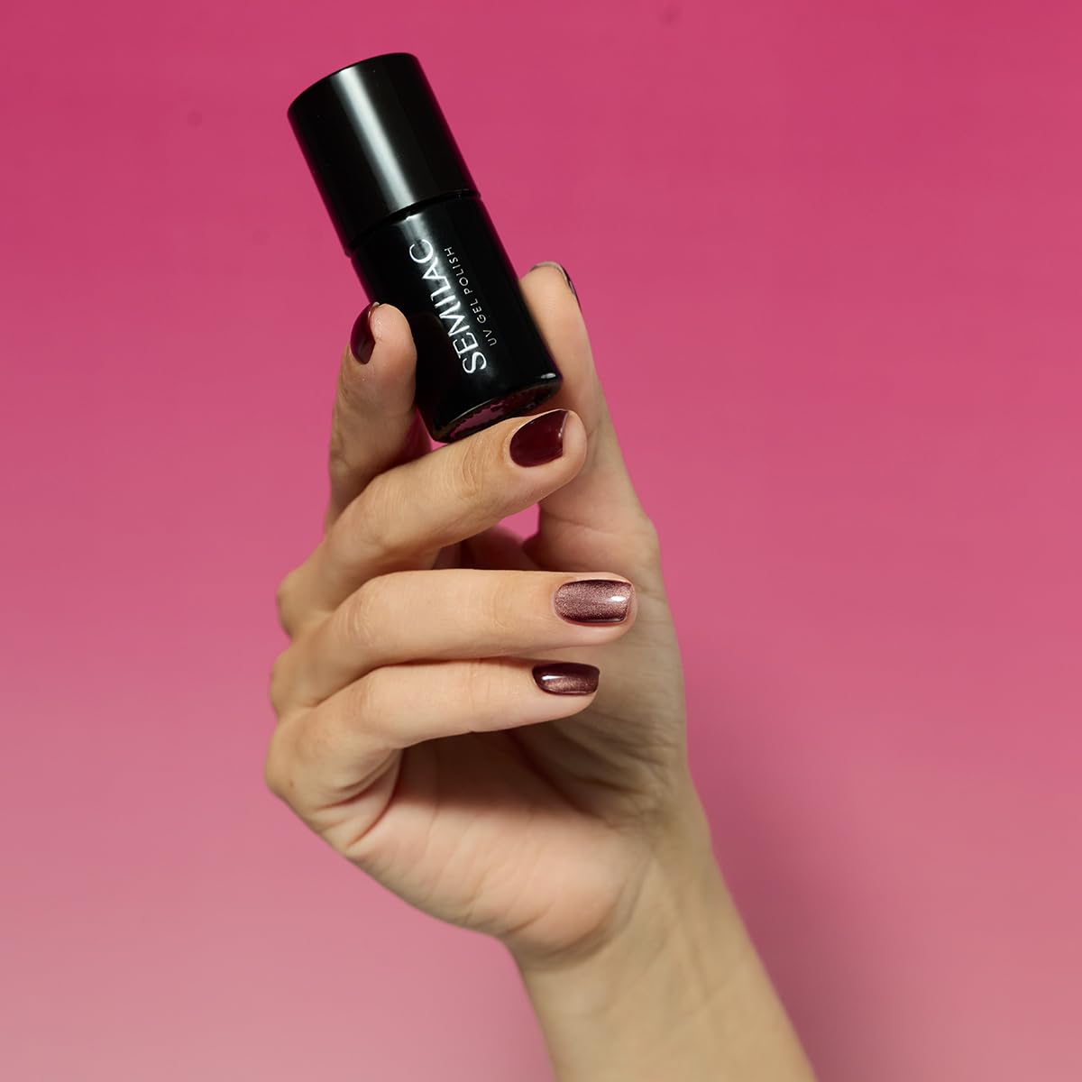 Semilac Lakier do paznokci UV 965 Chocolate Gloss 7 ml – głęboki brąz z ciepłym magnetycznym efektem Cat-Eye Gloss, kolekcja Inner Glow