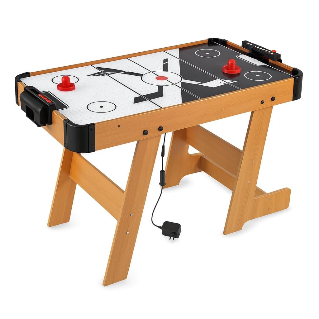 Mesa De Air Hockey Eléctrica Con Estructura De Madera – Juego De Arcade Para 2 Jugadores, Ideal Para Niños +3 Años Y Adultos