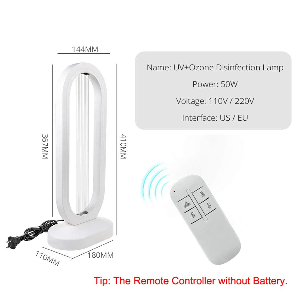 Lámpara ultravioleta doméstica, temporizador de 3 bloques Lámpara UV Esterilizador 50W 110V 220V Lámpara de cuarzo de ozono UV Luz de desinfección germicida UVC,220v eu plug