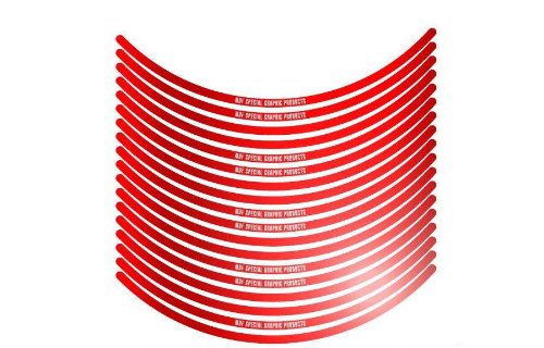 エムディーエフ リムストライプ ミラータイプ ミラーレッド 6mm幅 12インチ RIM-6M-MR-12