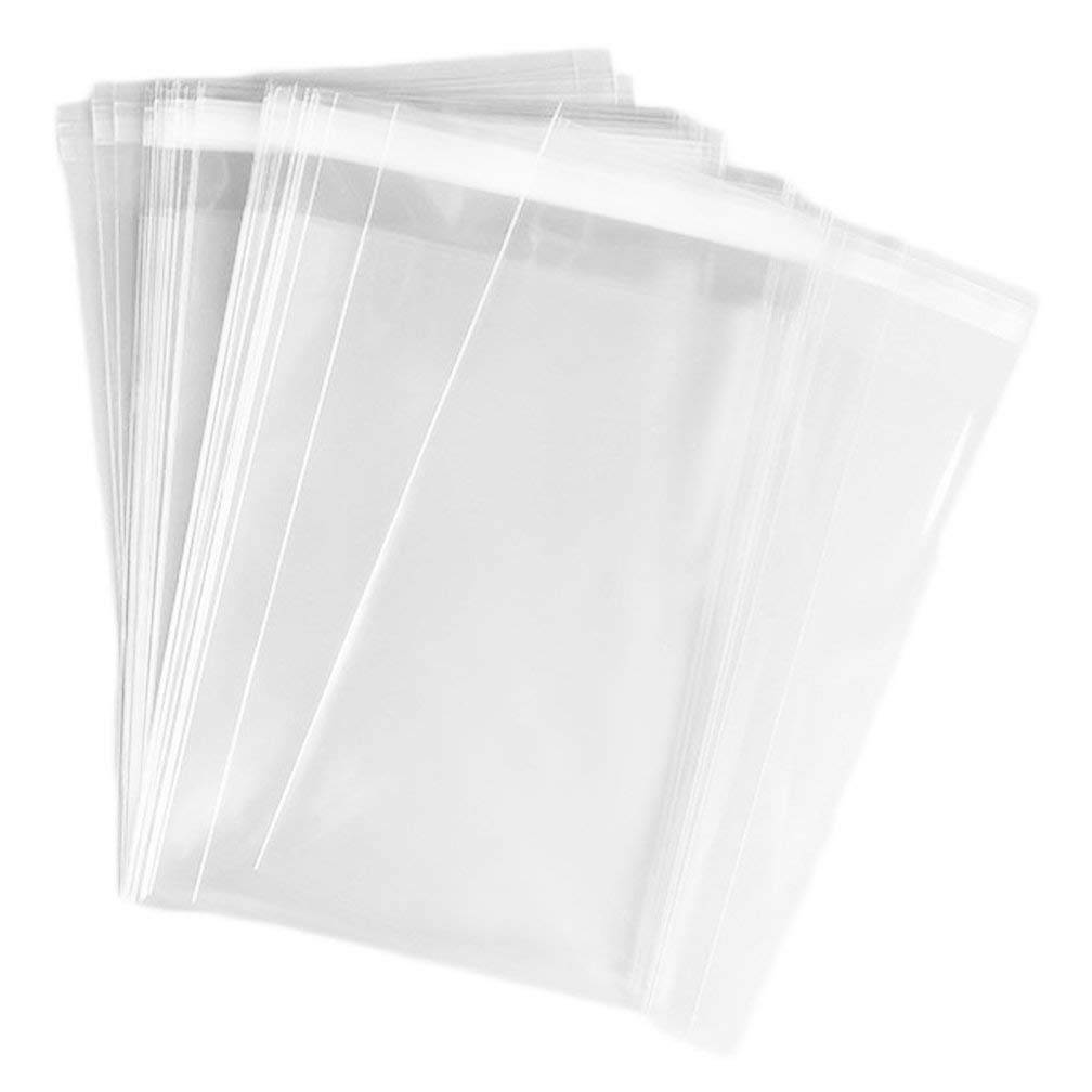 3 Ace Crafts 7" x 7" 50 Sealable Peel and Stick Clear Cello Bags for Cards and Envelopes, Self-Adhesive Sealing Cellophane 30 Micron, Plastic Food Poly Bag, Photo Mount, Candy, Cookie, Flower, Postage