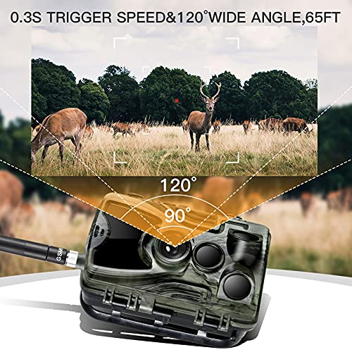 Sannofair 20MP/16MP/12MP Wildkamera Jagdkamera für Wildtiere mit Nachtsicht Bewegungsaktivierung, 0,3s… – Bild 6