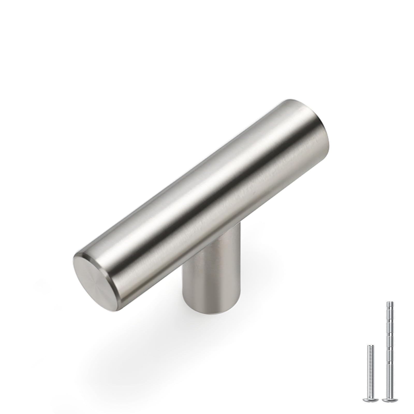 homdiy 10Pack Cabinet Knobs Brushed Nickel Drawer Knobs - 2in Overall Cabinet Door Knobs Single Hole Knobs Modern Cabinet Hardware for Kitchen Cabinets, Dresser Drawers