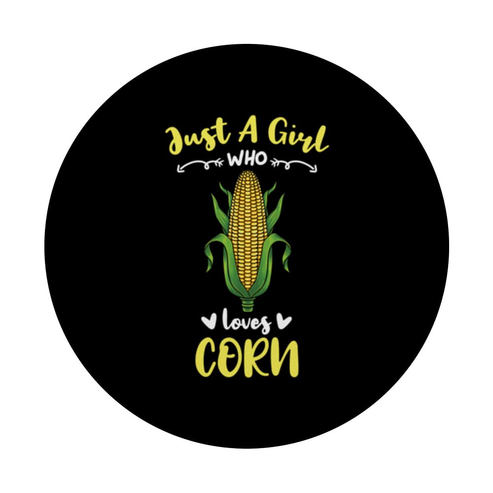 Just A Girl Who Loves Corn PopSockets Swappable PopGrip, Black - Image 3