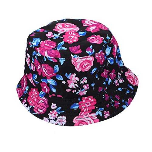 Ipetboom Sombrero De Cubo para Sombreros De Gorra De Sol Sombrero De Cubo Transpirable Sombreros De Verano para Sombreros De Playa para Juventud Chicas Black Algodón