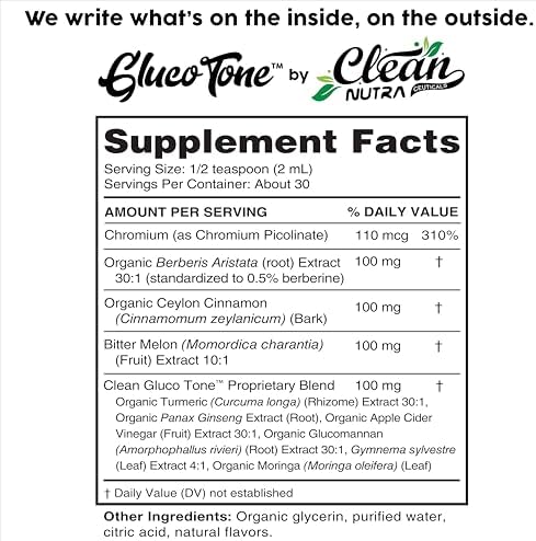 Clean Nutra Berberine with Ceylon Cinnamon Supplement Liquid Drops + Bitter Melon Extract, Glucomannan, Gymnema, Chromium, Turmeric, Organic Panax Ginseng, Moringa - 4