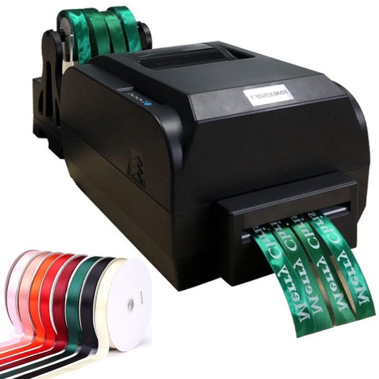 Ribbon Printing Machine - Digital Printer for Gift Wrapping - Satin Ribbon Holder - Stamping Machine - 12-20mm Width - 150MM/S Speed - 200 DPI Resolution