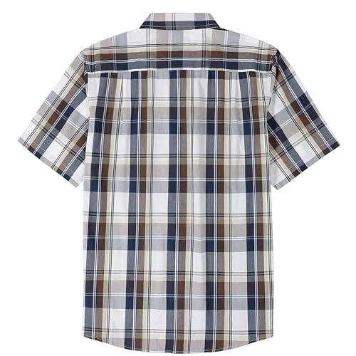 Image of Dubinik Mens Short Sleeve Button Down Shirts Soft Breathable Summer Vintage Regular Fit Lightweight Men's Casual Shirt
