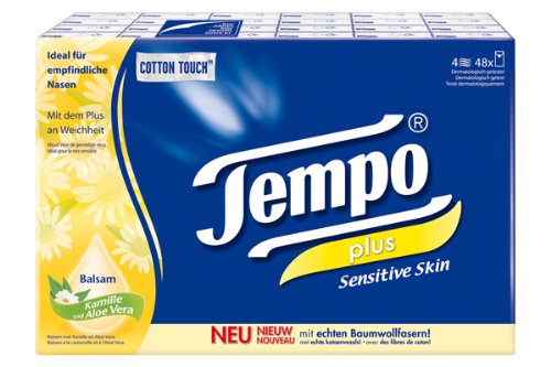 Tempo, Fazzoletti Plus Sensitive, 48 pacchetti