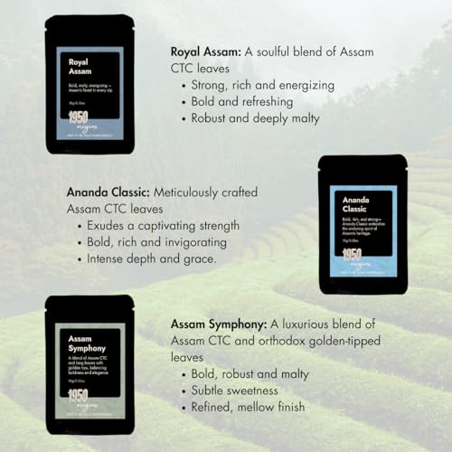 Image of 1950 Origins Milk Tea Sampler Pack | Premium Black Tea | Assorted Tea Pack | Pure Assam Leaves | 100% Natural Loose Leaf | Rich, Flavourful and Fresh | 10g x 6 packs