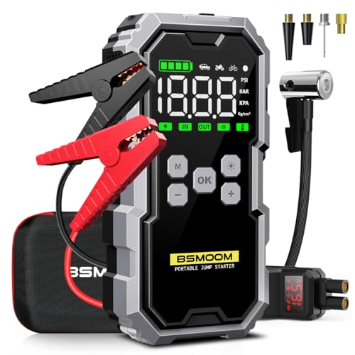 Battery Jump Starter with Air Compressor, 6000A 150PSI, Digital T...