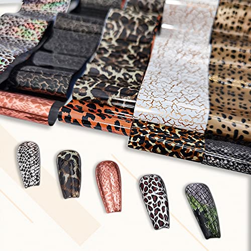 Changar JKP2000 Animal Skin Nail Art Foil Transfer Decals Serpentine Leopard Print Tiger Snake Skin Pattern Fish Scale Nail Foil A... thumb #5