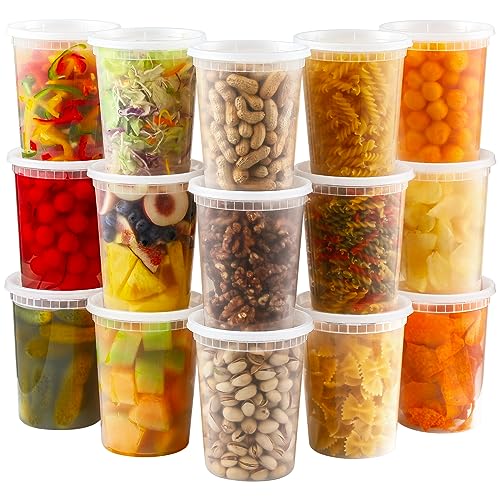 Comparison: Best Soup Storage Container 11 AOZITA 20 Sets 32 oz Plastic Deli Food Containers With Lids, Airtight Food Storage Containers, Freezer/Dishwasher/Microwave Safe, Soup Containers For Takeout Meal Prep Storage