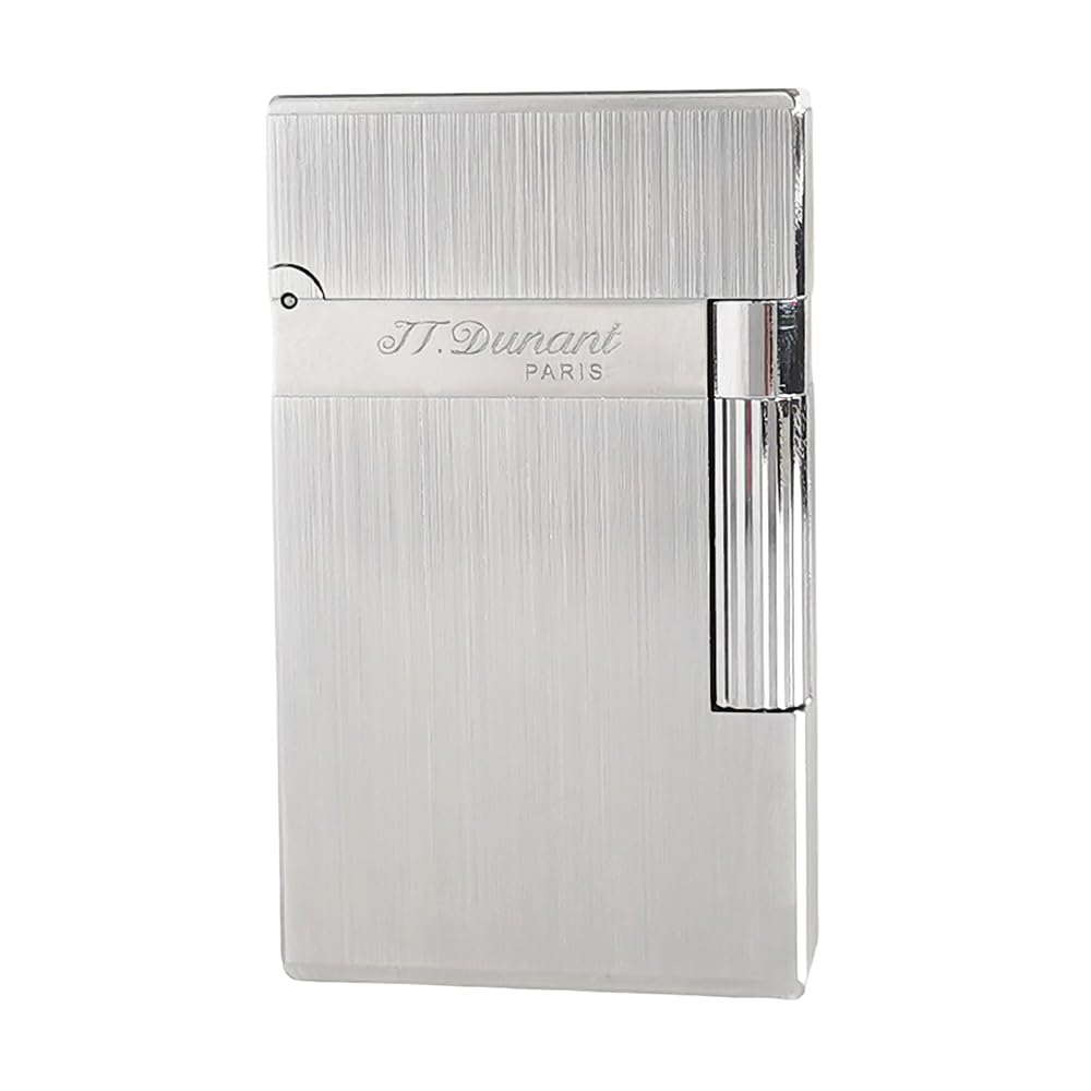 Classic Brushed Lighter Clear Ding Sound Adjustable Soft Flame Gift for Men Father Husband Boyfriend Silver