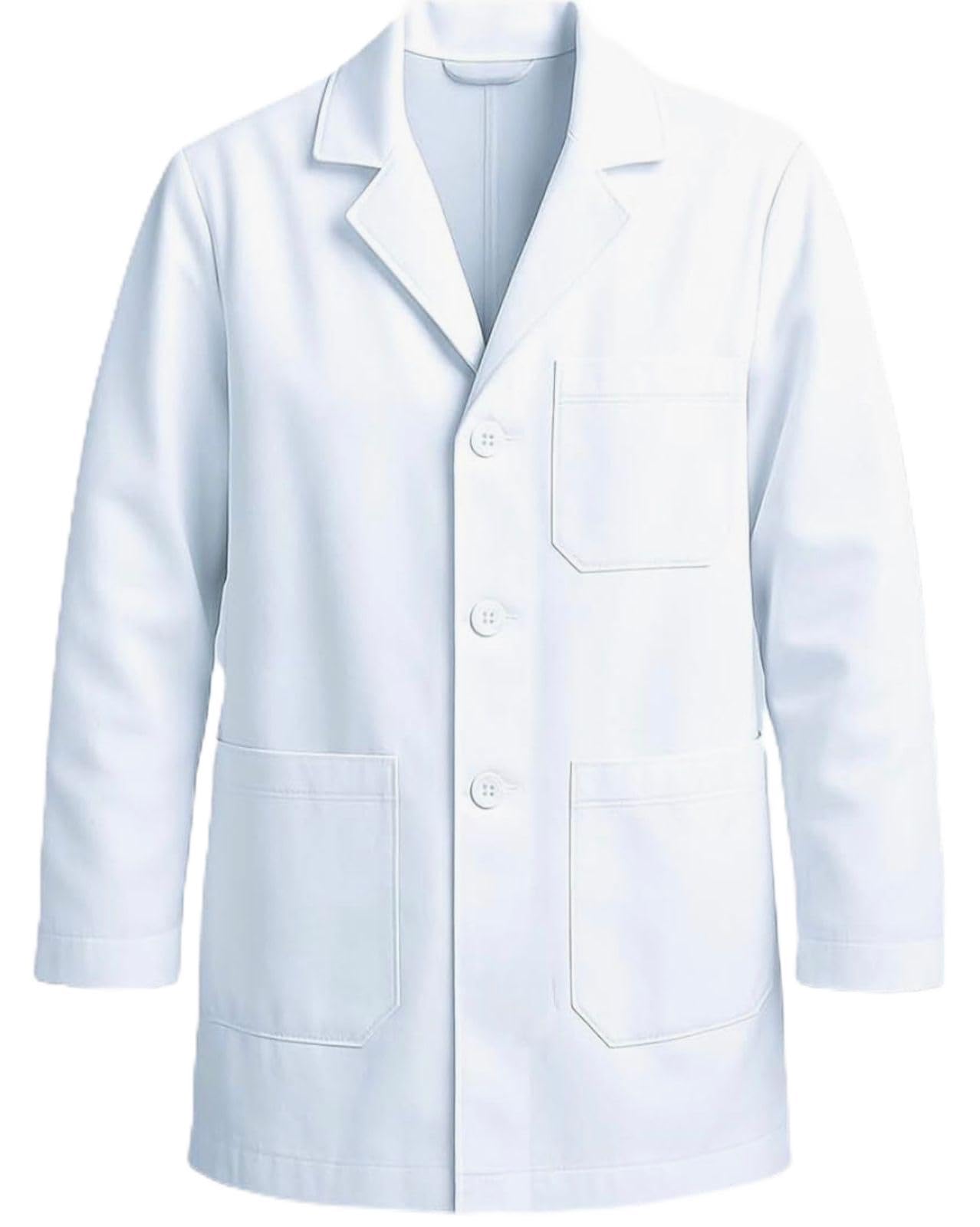 White Lab Coat with Full Sleeves, 3 Pockets, for Doctors, Nurses, Students-image-7