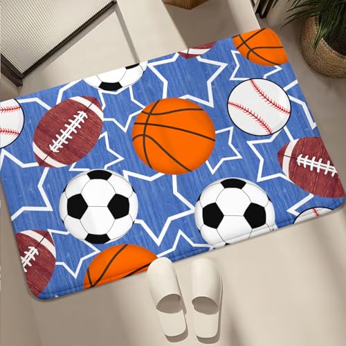 Kids Sports Balls Mat - Balls Rug for Boys Kids Room Sports Carpet Rugs, 2'×3'