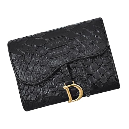 Womens Leather Wallet Credit Card Holder Rfid Blocking Coin Purse Business Card Holder Small Wallet for Women Compact Wallet（black）