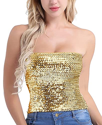 Alivila.Y Fashion Womens Sparkling Sequins Stretch Party Clubwear Tube Top