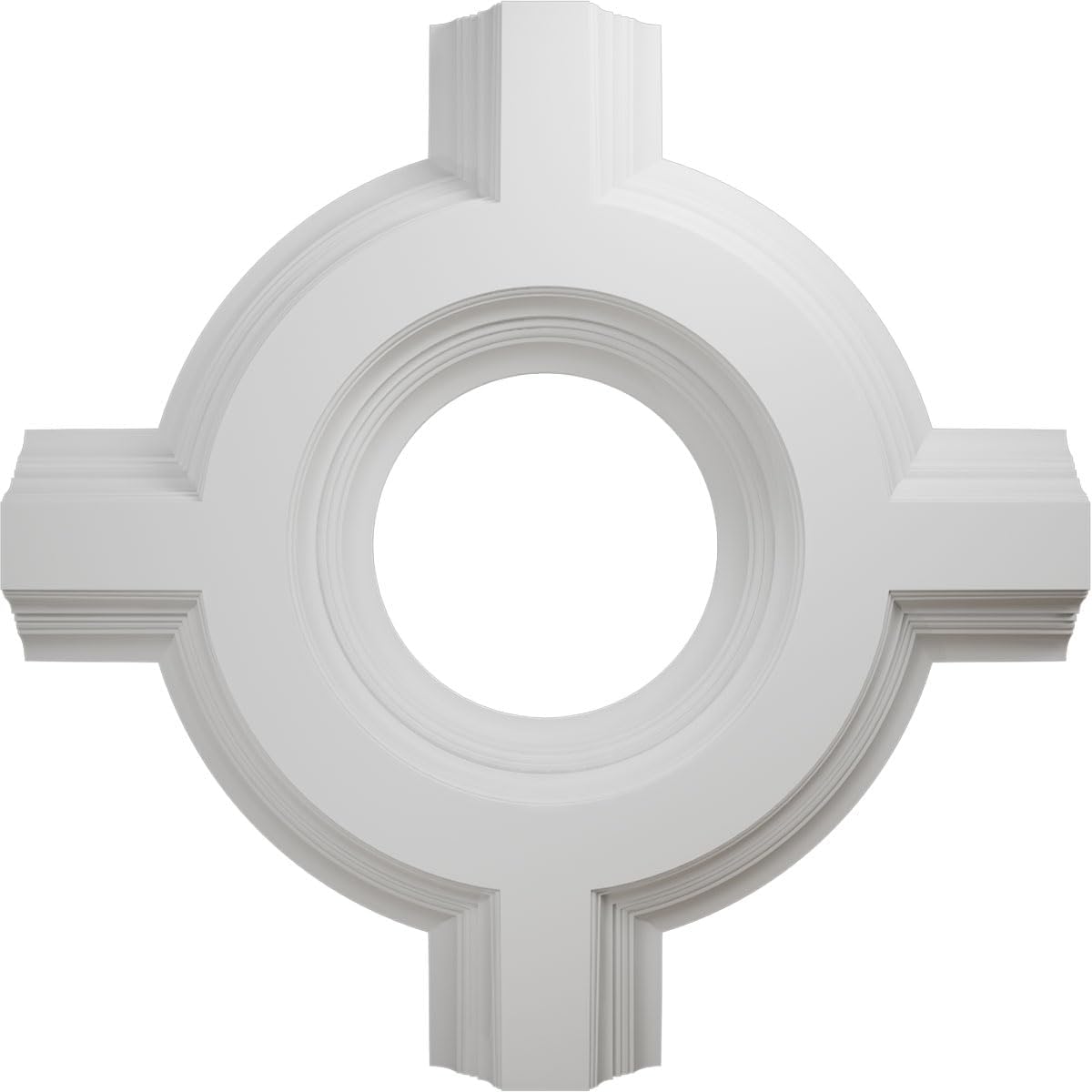 Ekena Millwork CC08ICI04X36X36DE Inner Circle Intersection for 8" Deluxe Coffered Ceiling System (Kit), 36"W x 4"P x 36"L, Primed