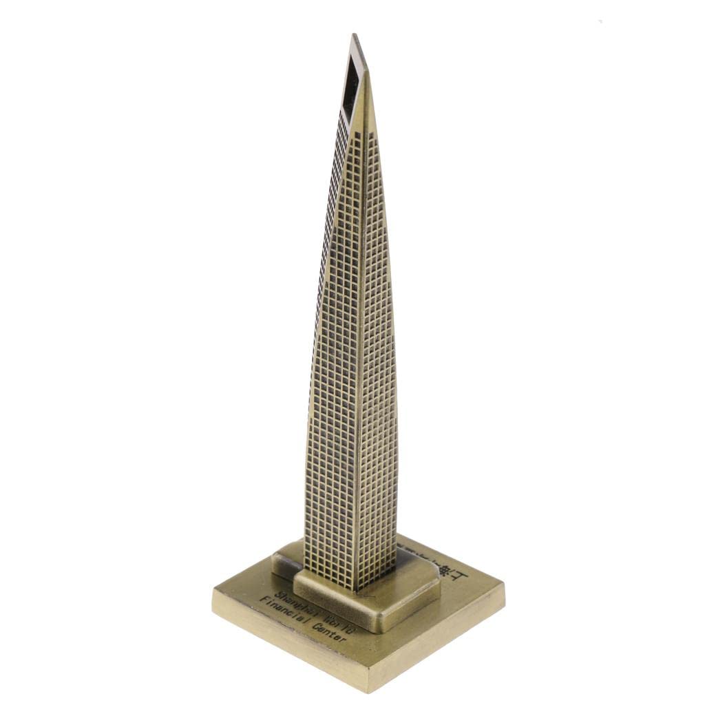 Skkwjege Bronze 10 Cm Metal Model Shanghai World Financial Center Statue Home Decor, Universal Building