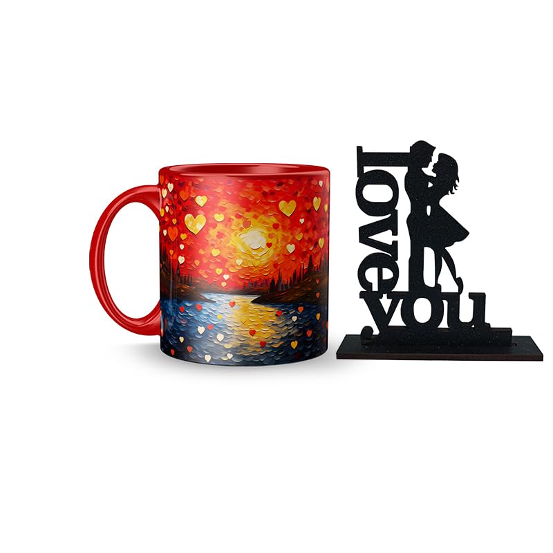 Valentine Gift Set, Gift for Boys, Gift for Girls, Gift for Husband, Gift for Wife, Coffee Mug with Showpieace V-264 LUV-2