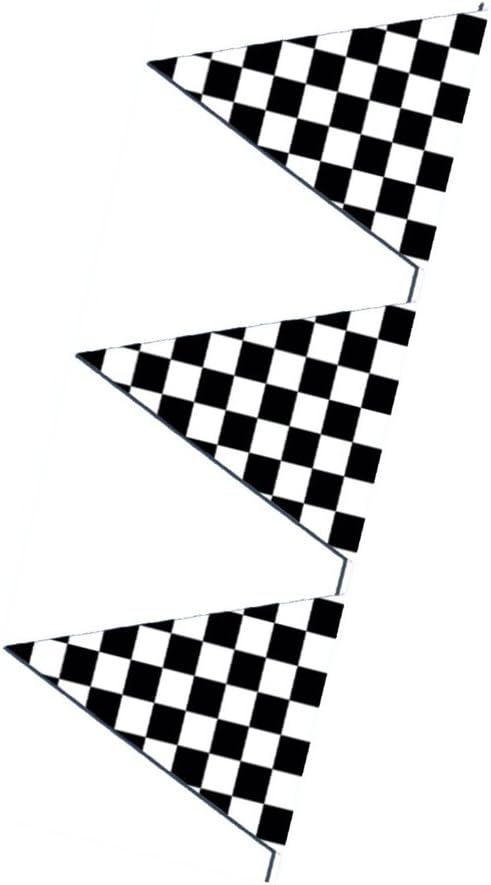 Beistle 17" x 120' Plastic Checkered Pennant Banner For Indoor Outdoor Racing Theme And Sports Party Decorations