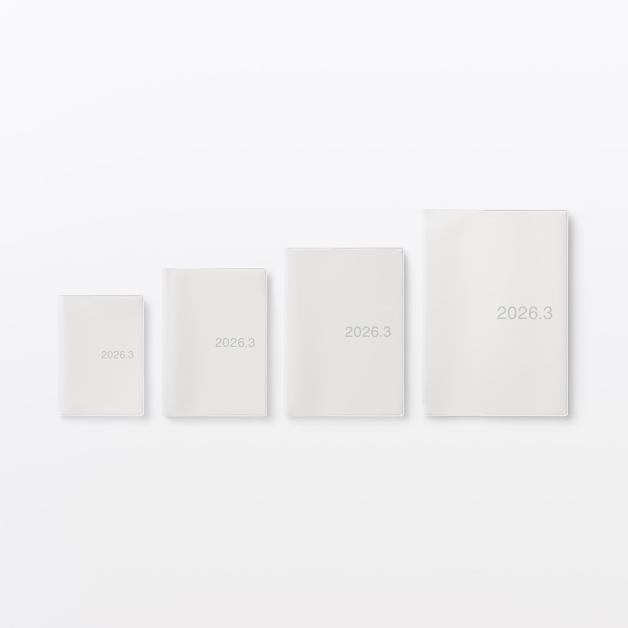 MUJI 76418818 Agenda mensual/semanal, comienza en marzo de 2026, A6, color blanco y gris