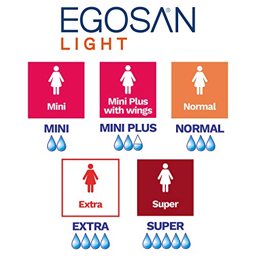 Egosan Extra Anti-Leak Control Feminine Pads for Women, Soft, Super Discreet, Hypoallergenic with Odor Control, Form-Fitting, Case/120 (12 Bags of 10, Length-Long)