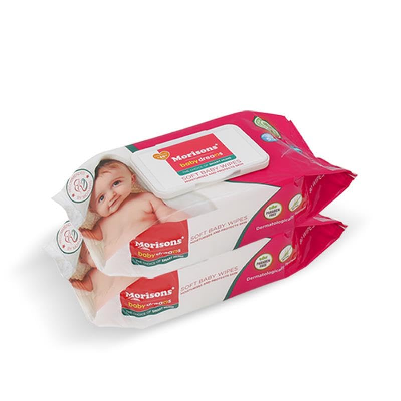 Morisons* babydreams THE CHOICE OF SMART MUMS Soft Baby Wipes With Lid - 72S Pack Of 2| Dermatologically Tested For Baby's Gentle Skin | Goodness Of Aloe Extract & Vitamin E | Ph 5.5-image-36