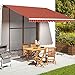 Festnight Tessuto di Ricambio Tenda da Sole Vele Parasole da Giardino ricambi Tenda da Sole Protezione da Sole Panno Arancione e Marrone 4,5x3,5 m