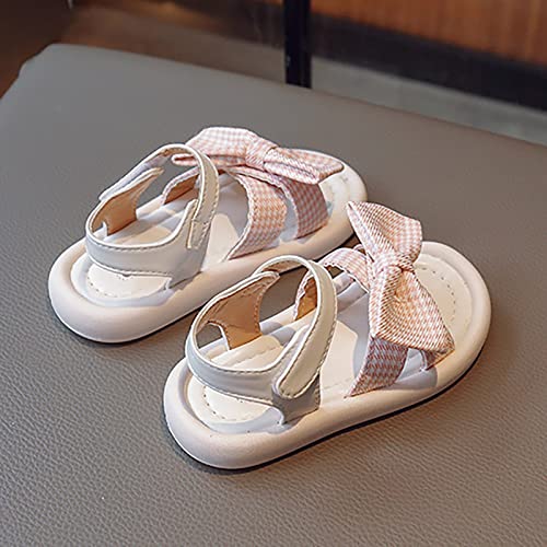 Girls' Sandals Princess Shoes Fabric Strap Bow Open Toe Soft Bottom Beach Sandals Daily Casual Rose Jelly Sandals4