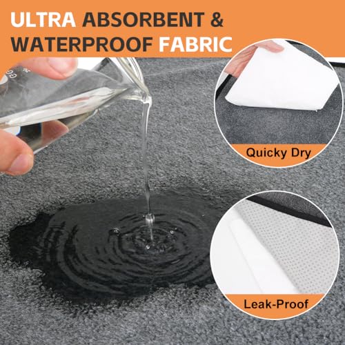 Image of Washable Pee Pads for Dogs, Extra Large Reusable Dog Pee Pad, Waterproof Pet Mat, Dog Playpen Mats for Puppy Training Whelping Playpen Pads, Grey, 36x36 inch