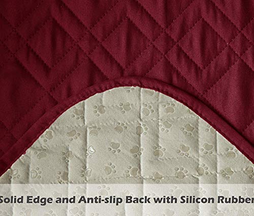 Image of Ameritex Waterproof Nonslip Recliner Cover Stay in Place, Dog Chair Cover Furniture Protector, Ideal Recliner Slipcovers for Pets and Kids (Burgundy, 30'')