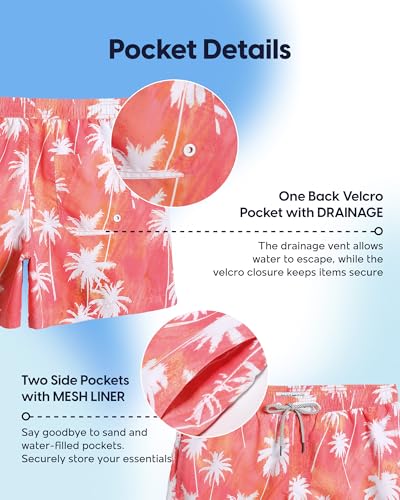 Image of maamgic Mens Swim Trunks 5 Inch with Mesh Lining, Quick Dry Mens Bathing Suit, Swim Shorts for Swimming and Beach