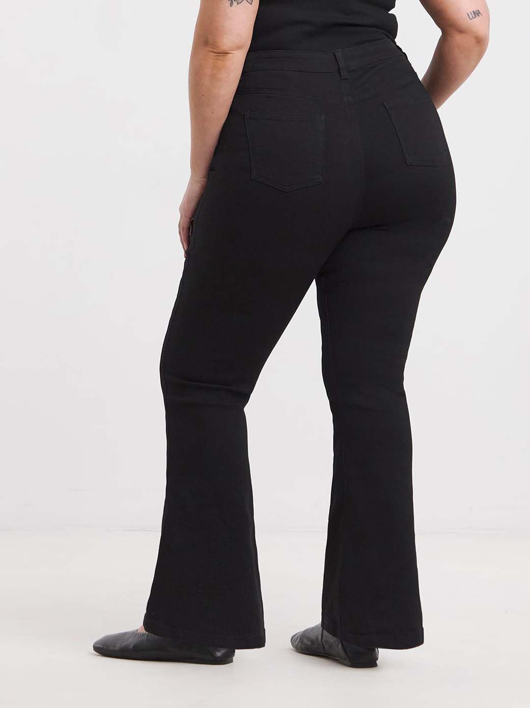 KOTTY Vaqueros de mezclilla de cintura alta para mujer, corte acampanado, ajustados, para mujer, modernos, informales, disponibles en talla regular y grande