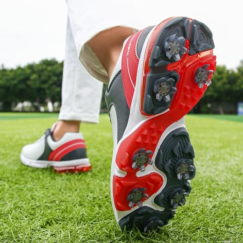 Image of Spikes Golf Shoes Men Training Golf Sneakers Comfortable Walking Footwears for Golfers