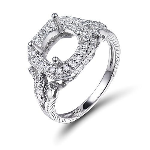 Women's 6.5mm 7mm 8mm Round 14K White Yellow Rose Gold Diamond Semi Mount Engagement Wedding Ring Set