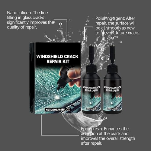 Windshield Chip Repair Kit,2PC 2026 Upgrade Cracked Windshield Repair Kit,Premium Glass Repair Liquid Windshield Repair Kit for Chips and Cracks,Emergency Repair for Star, Linear Cracks & Chips - Image 6