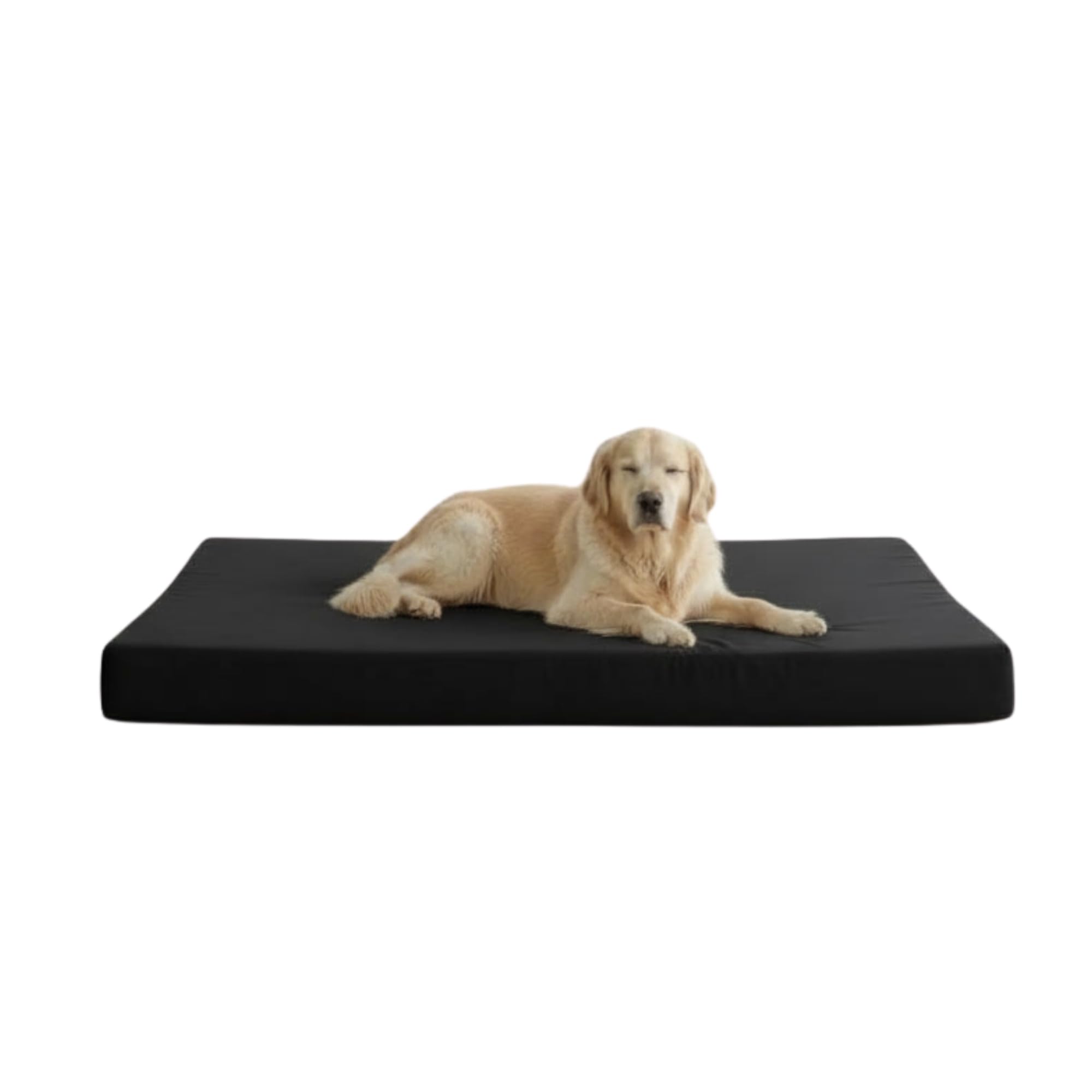 Kosiproducts Waterproof Dog Bed Mattress, Foam, 190gsm Soft Polyester, Cage Crate Mat, Pet Bed, Removable and Washable Cover [100cm x 100cm x 10cm, Black]