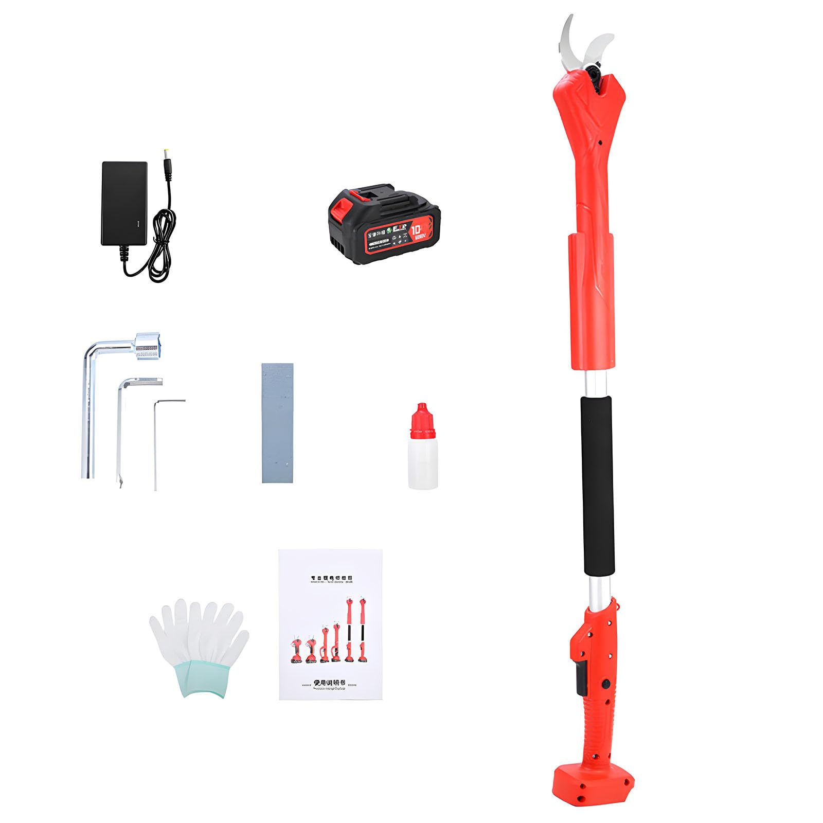 Bezprzewodowa Sekator, Akumulatorowa Sekator Elektryczny Z Osełką, średnica Cięcia 1,2 Cala (30 Mm), Wyłącznik Bezpieczeństwa, Ostrza Sk5, Idealna Do Ogrodu(Size:Duży)